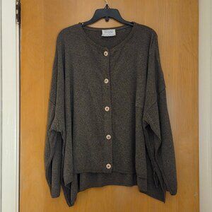 Vtg Stephanie Schuster Princess Knitwear Cardigan Sweater Size OS 2X 3X 4X Brown